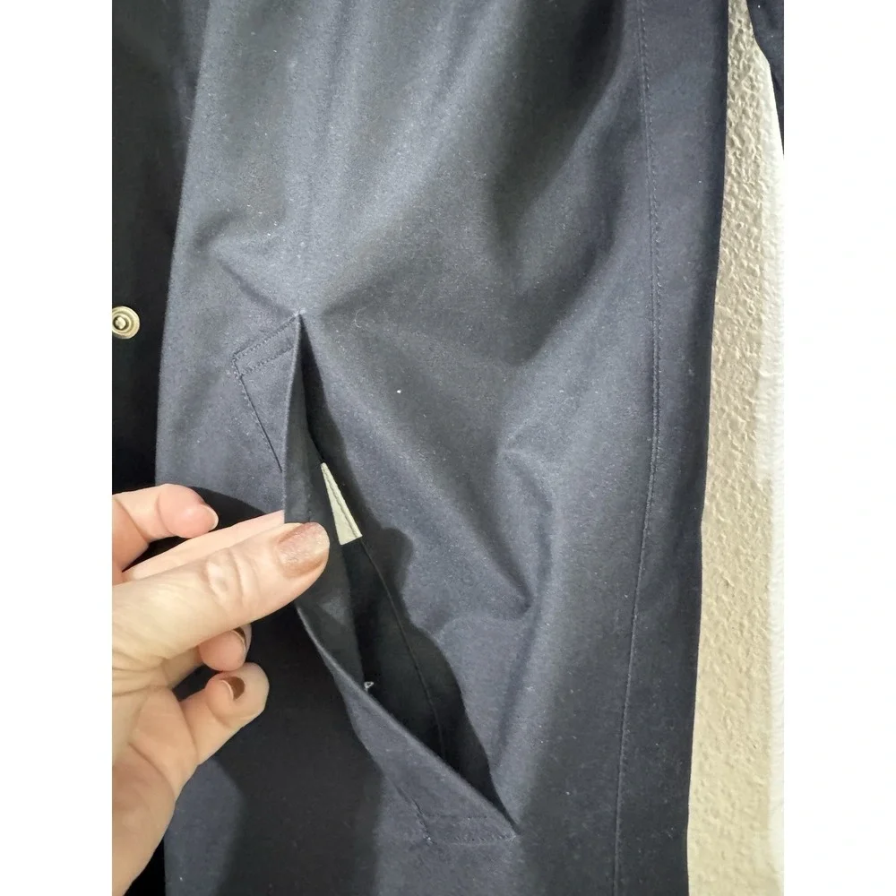 Burberry Womens Trench Coat Sz 4 Designer Luxury Plaid Black READ DESCRIPTION - Picture 6 of 16